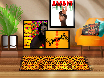 Chumbani - In The Room african art design illustration illustrator interior design posters room sunshine vector