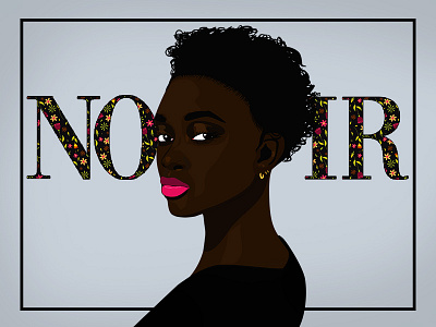 Noir african art black art black artist black girl dark skin design editorial editorial illustration illustration illustrator minimal noir sexy vector vogue