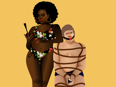 The Dom african afro art bdsm bondage character design dark skin design dribbble fetish floral gag illustration illustrator lust original red nails sexy vector