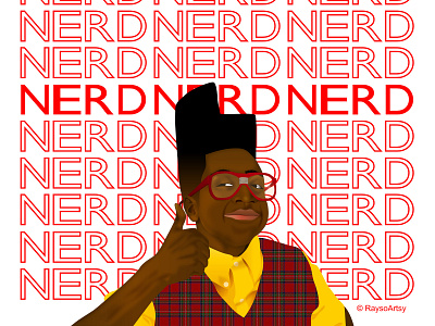 Nerd african afro art black art black artist character design dark skin design geek glasses high top illustration illustrator nerd plaid raysoartsy red typography vector