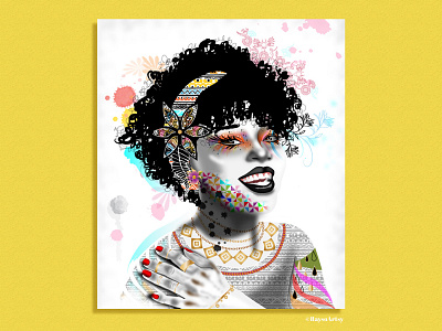 Splash african afro art black art black artist black girl character design colors curly hair design digital art dribbble floral illustration vector