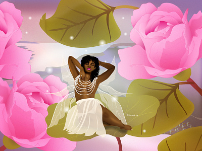 Once Upon a Rose african art black art black artist character design dark skin design dreamy dribbble fairy fairy tale fantasy fantasy art illustration illustrator sexy vector