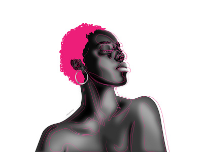 Creation of Her african art black and white black artist black girl character design dark skin design dribbble illustration illustrator pink sexy vector
