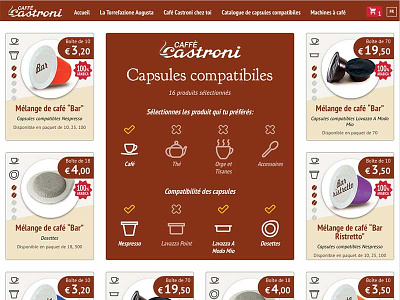 E-commerce site products card coffee e-commerce
