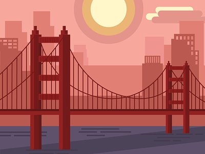 San Francisco art city city illustration cityscape digital digital illustration flat flat illustration illustration illustrator san francisco skyline sunset vector