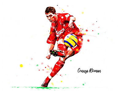 Steven Gerrard football illustration