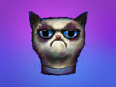 Grumpy Cat Illustration cat digital drawing grumpy illustration painting