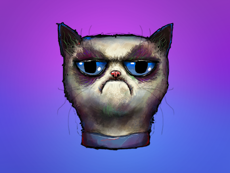 Grumpy Cat Illustration digital painting illustration grumpy cat drawing