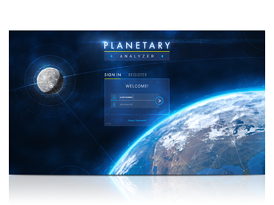 Planetary Analyzer Login UI