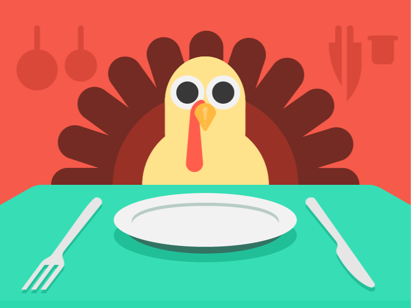 Turkey Anxiety design flat thanksgiving turkey