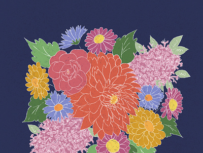 Summer flowers design doodle flower illustration flowers procreate