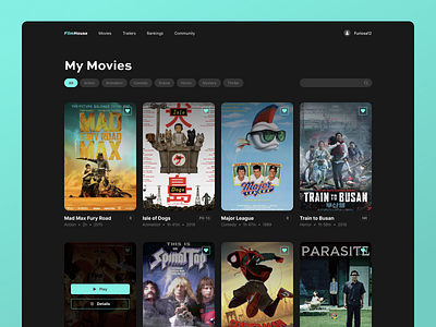 Movie Collection app collection desktop favorites film mad max movies product design shift nudge streaming ui user interface web design website