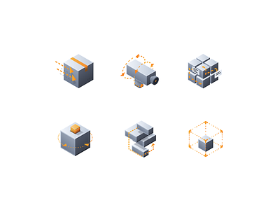 Isometric Icons ai automation delivery growth icon icons illustration integration isometric security tech