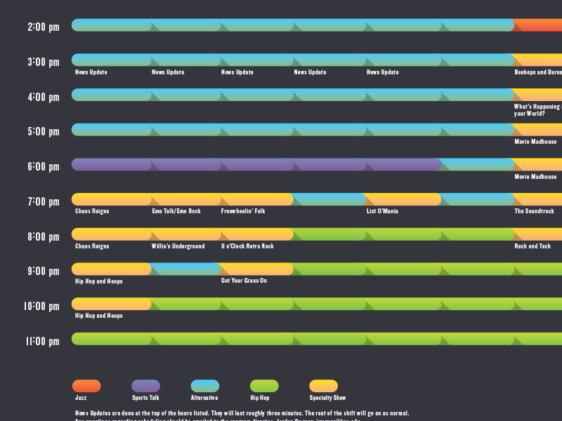 Radio Programming Schedule (WIP) by Todd Zlab on Dribbble