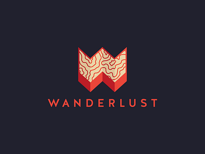 Wanderlust hiking identity illustration logo map parks topography