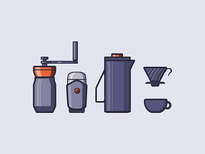 Coffee Icons coffee coffee grinder cup hario icon icons illustration kettle