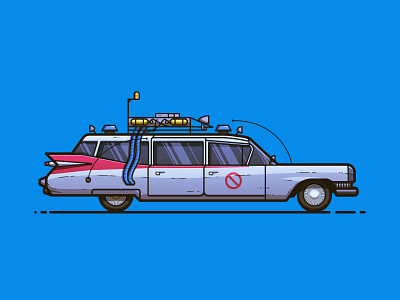 Ecto-1 car ecto 1 ecto 1 ghostbusters illustration line illustration pop culture vehicle