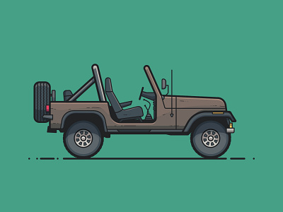 Macgyver's Jeep automobile car illustration jeep macgyver paper clips vehicle