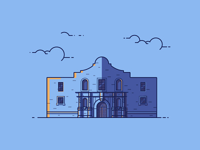 The Alamo alamo architecture building fort illustration san antonio texas the alamo