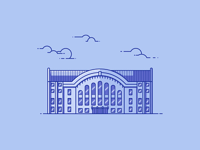 Romney Gym architecture building gym gymnasium illustration line illustration montana montana state romney gym