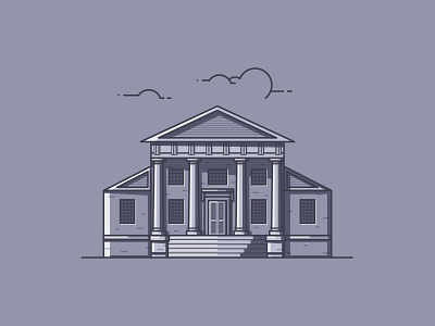 Redwood Library architecture building illustration library line illustration redwood redwood library rhode island