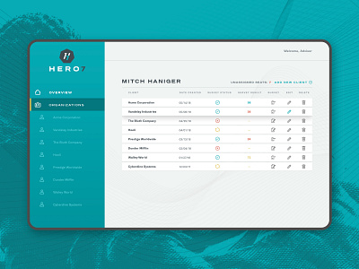 Hero7 dashboard finance product design ui uiux