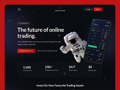 Online Trading Website Design design landingpage ui ux website