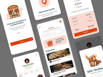 E-commerce Bakery app ui ux