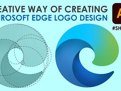 Creating Microsoft Edge Logo Design in Adobe Illustrator #Shorts by ...