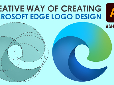 Creating Microsoft Edge Logo Design in Adobe Illustrator #Shorts adobe illustrator branding browser logo creative logo design edge edge logo graphic design logo microsoft microsoft edge shorts tutorial vector
