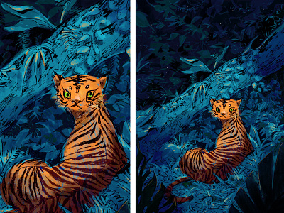 Tiger's Eye digital art drawing illustration jungle lineart tiger
