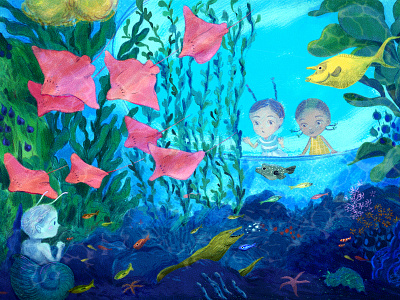 The Magic All Around aquarium childrens book digital art digital painting illustration photoshop picture book underwater