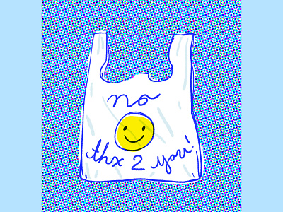 NO THX 2 YOU! digital art drawing illustration lineart photoshop shopping bag