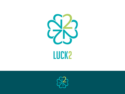 Luck2 2 clover logo minimal