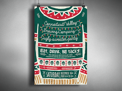 Ugly Sweater party beer brewing party poster sweater ugly