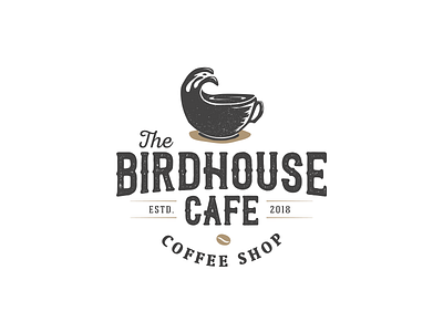Birdhouse cafè coffee logo retro shop