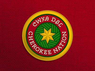 Cherokee Circle ᏣᎳᎩᎯ ᎠᏰᏝ button cherokee lapel pin minimal star thicklines
