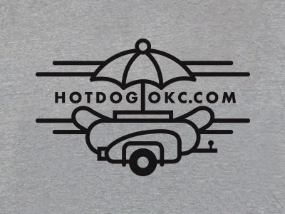 Hotdogokc 1color icon logo logo mark ok okc oklahoma sticker