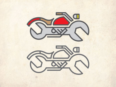 Motorcycle Mechanic Logo Color Study icon illustration logo logo mark