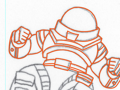 Space Dude 3 illustration rough sketch thumbnail