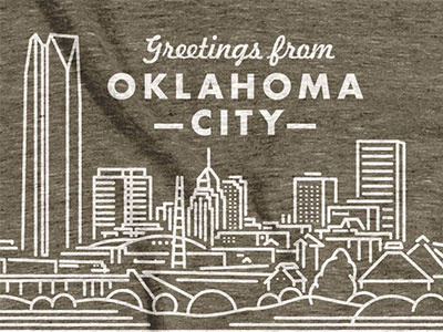 Okc Skyline illustration minimal ok okc oklahoma simple thick lines