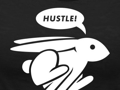 Hustle - Bunny logo saying shirt t shirt tshirt type typography