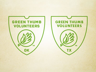 Green Thumb Volunteers Type logo logo mark minimal simple thicklines
