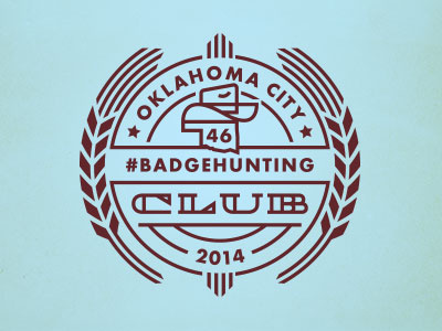 Okc Badgehunting icon logo logo mark logotype minimal ok oklahoma simple thicklines
