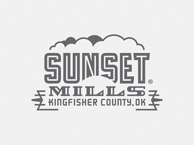 Sunset Mills Logo brand branding illo illustration logo logo mark stamp t shirt thicklines tshirt