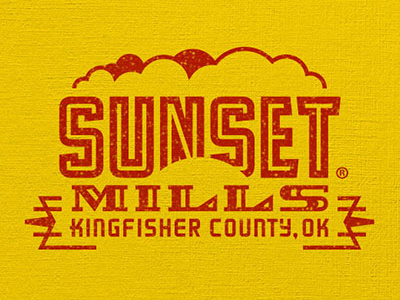 Sunset Mills Stamp brand branding hand stamp illo illustration logo logo mark rubber stamp stamp thicklines