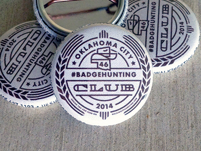 OKC #Badgehunting american badge badgehunting badges button crest ok okc oklahoma pinback thicklines