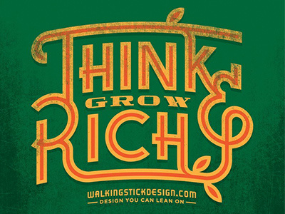 Think And Grow Rich lettering ok oklahoma script thicklines type typography