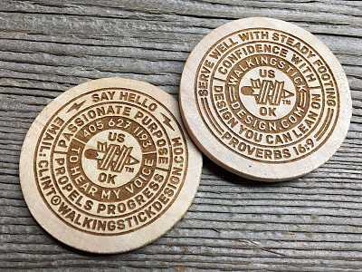 Wdc Wood Coin etched laser monowidth ok oklahoma thicklines wood woodcoin