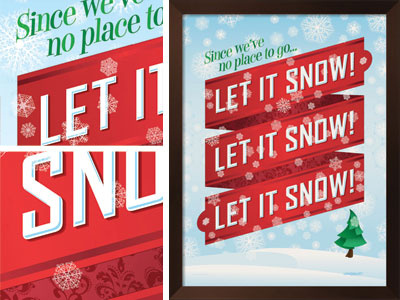 Let It Snow christmas holidays poster